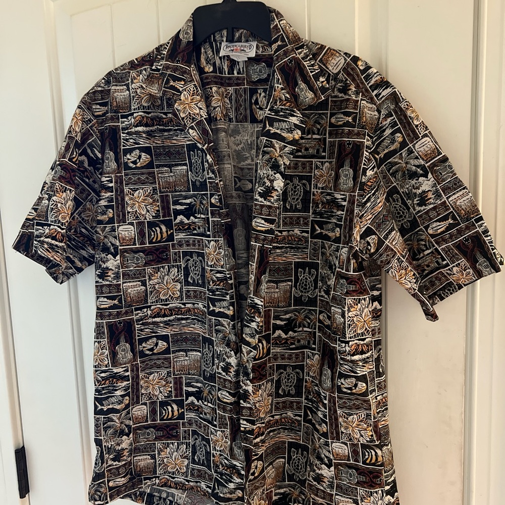 Tropical Vibes Black and Brown Shirt